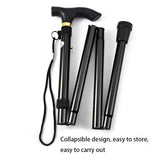 Adjustable Carbon Steel Walking Stick with Ergonomic Handle