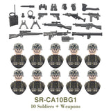 WW2 Military Building Blocks Set - Army Soldier & Motorcycle Model Kit