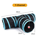 Foldable S-Shaped Cat Tunnel – Interactive Play Tube with Multiple Entries for Indoor Cats