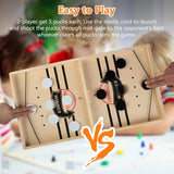 Compact Wooden Elastic Band Puck Battle Board Game