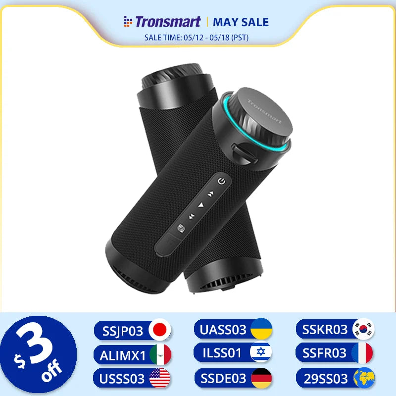 Portable Bluetooth 5.3 Speaker with 360° Surround Sound and IPX7 Waterproof