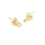 Elegantes tapones para cuentas con medio orificio de platino y oro de 18 quilates: suministros prémium para hacer joyas
