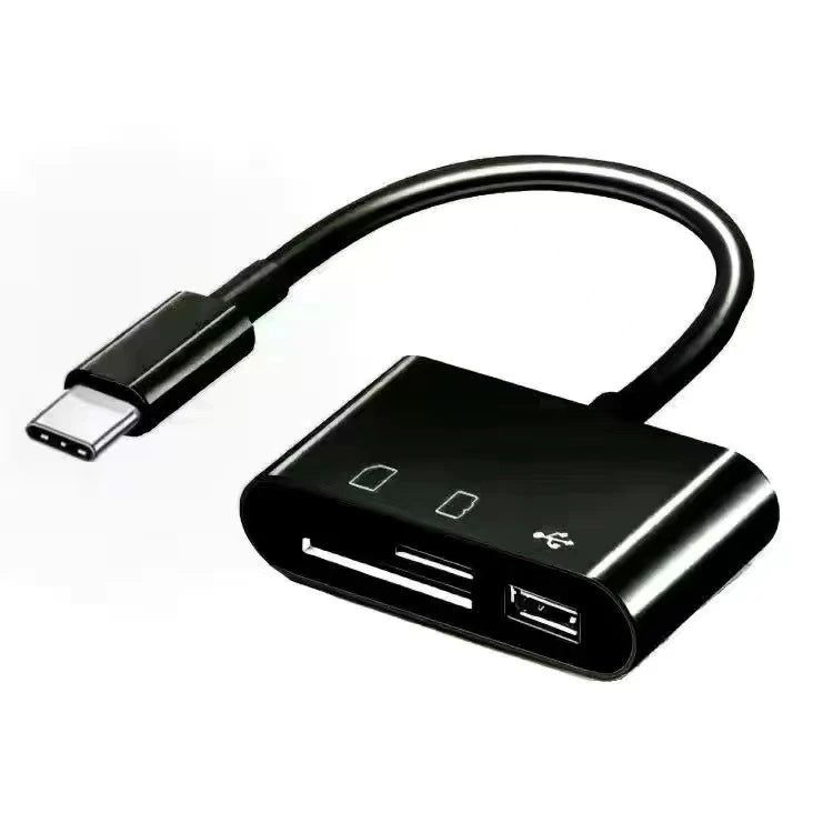 3-in-1 USB-C Card Reader for SD, MicroSD & TF Cards – High-Speed Data Transfer Adapter