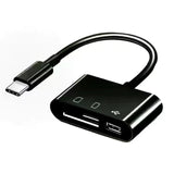 3-in-1 USB-C Card Reader for SD, MicroSD & TF Cards – High-Speed Data Transfer Adapter