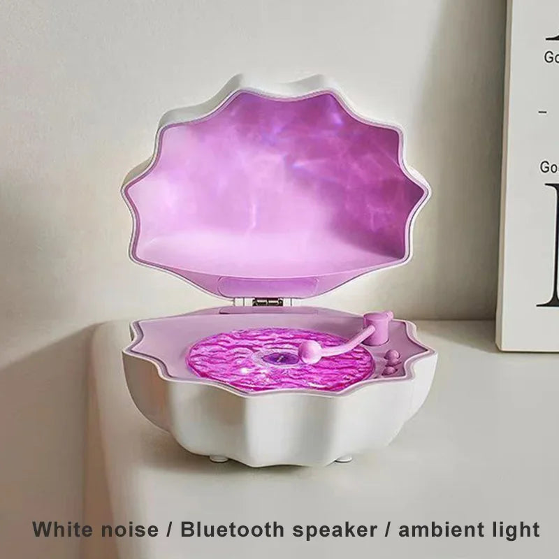 Retro Bluetooth Speaker with Colorful Projection Light & White Noise – Wireless Music Player with Sleep Aid and Hi-Fi Sound