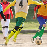 Calcetines de fútbol de compresión elásticos: calcetines deportivos transpirables hasta la rodilla para hombres, mujeres y niños