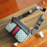 Unisex Striped PVC Baguette Bag – Stylish Hard Shell Shoulder Purse with Zipper Closure