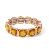 Gold Crystal Beaded Bohemian Elastic Bracelet for Women