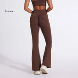 High Waist Flared Yoga Pants for Women – Butt-Lifting Fitness Leggings with Utility Pockets