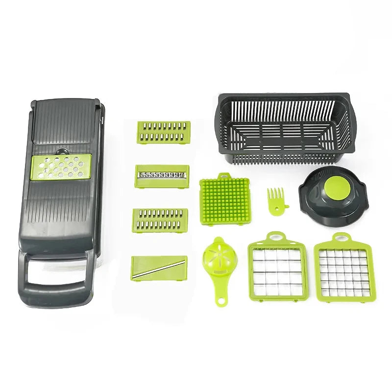 14-in-1 Multifunctional Vegetable Chopper & Slicer – Food Dicer with Handle