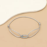 Adjustable Cubic Zirconia Rope Chain Bracelet