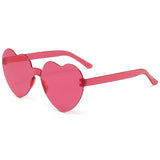 Gafas de sol gruesas sin marco en forma de corazón: modernas gafas de sol de fiesta con forma de corazón de melocotón