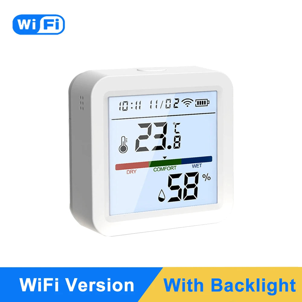 Smart WiFi & Zigbee Temperature Humidity Sensor – Works with Alexa & Google Home