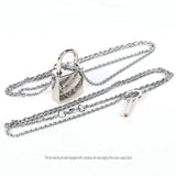 Nana Lock & Key Couple Necklace – 925 Silver Romantic Pendant Set for Women
