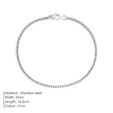 Elegant Stainless Steel Box Chain Bracelet – Classic & Timeless Jewelry for Women