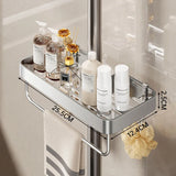 Estante de ducha para baño, soporte para champú y gel de ducha, barra de elevación, bandeja extraíble, sin perforaciones, soporte para jabón, estante para ducha