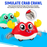 Interactive Crawling Crab Toy for Toddlers – Sensory Tummy Time Baby Toy with Double Pull-Back Movement