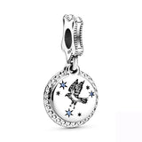 Sterling Silver Nugget Beads with Zircon for 3mm Charm Bracelets