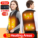 10-Zone USB Heated Vest for Men & Women - Electric Warming Waistcoat