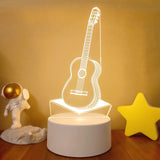 3D LED Night Light with Acrylic Illusion Panel – Warm White Bedside Lamp for Kids & Home Decor