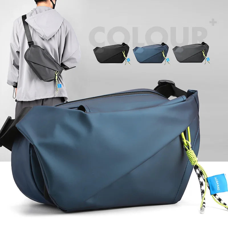 Men’s Waterproof Nylon Chest Bag – Large-Capacity Crossbody for Sports, Travel & Everyday Use