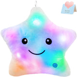 Glow-in-the-Dark Star Pillow - LED Light Up Plush Toy & Night Light for Kids