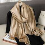 Elegant Silk Scarf – Luxury Solid Color Shawl & Pashmina for Women
