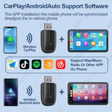 2-in-1 Wireless CarPlay & Android Auto Adapter – USB/Type-C Plug & Play