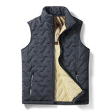 Men’s Winter Fleece-Lined Vest – Warm Casual Zipper Jacket with Turtleneck Collar