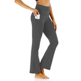 Women's High-Waist Flared Yoga Leggings with Pockets