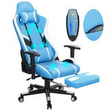 7-Point Massage Gaming Chair with Ergonomic Design, Footrest, and Adjustable Lumbar Support