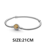Sterling Silver Nugget Beads with Zircon for 3mm Charm Bracelets