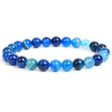 Natural Stone Beaded Bracelet with Elastic Rope for Men & Women