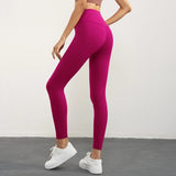 High-Waist Seamless Yoga Leggings with Back Pocket – Ankle-Length, Stretch Fit