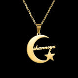 Collar con nombre y corona personalizado: joyas de acero inoxidable personalizadas para hombres y mujeres