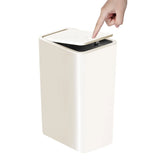 Papelera de baño con tapa a presión: papelera compacta para inodoro, dormitorio y sala de estar