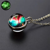 Vintage Glow-in-the-Dark Round Pendant Necklace – Unisex Metal Design
