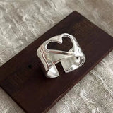 925 Sterling Silver Open Heart Ring – Minimalist & Elegant Jewelry for Women