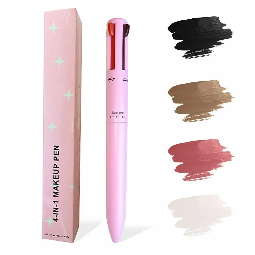 4-in-1 Waterproof Makeup Pencil - Eyeliner, Lip Liner & Eyebrow Pencil All-in-One