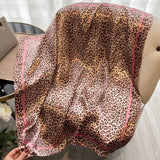 Luxury Leopard Print Silk Headband & Scarf – Stylish Satin Hair & Neck Accessory
