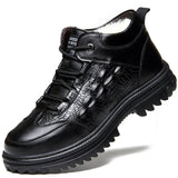Men’s Ankle Snow Boots with Genuine Leather Upper & Natural Fur Lining – Warm & Stylish Winter Footwear