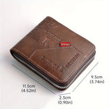 Compact Unisex PU Leather Zipper Wallet with Multiple Compartments