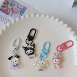 Sanrio Hello Kitty Transparent Keychain - Cute Flashing Anime Bag Charm