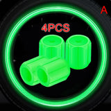 Glow in  the Dark Tire Valve Caps  Fluorescent Stem Covers for Cars Motorcycles & Bicycles