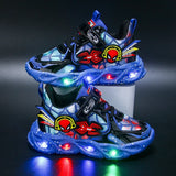 Spiderman LED Light-Up Sneakers for Boys - Anti-Slip Sports Shoes