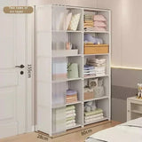 Dustproof Wardrobe & Bookshelf – High-Capacity Open Storage Cabinet for Bedroom