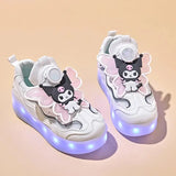 Girls' LED Light-Up Shoes – Breathable Slip-On Sneakers for Kids (Ages 7–13)