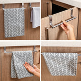 Toallero de acero inoxidable para colgar sobre la puerta: toallero para cocina y baño sin perforaciones