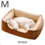 Cama de felpa para gatos: acogedora cesta con cojines para gatitos y mascotas pequeñas