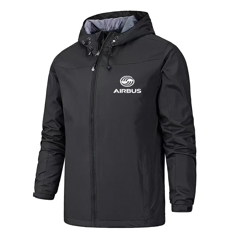 Men's Airbus Aviation Jacket – Windproof Pilot Hoodie with Zipper